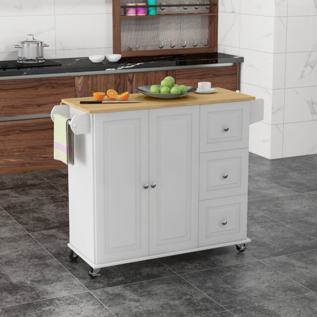 Solid Wood Top Kitchen Island