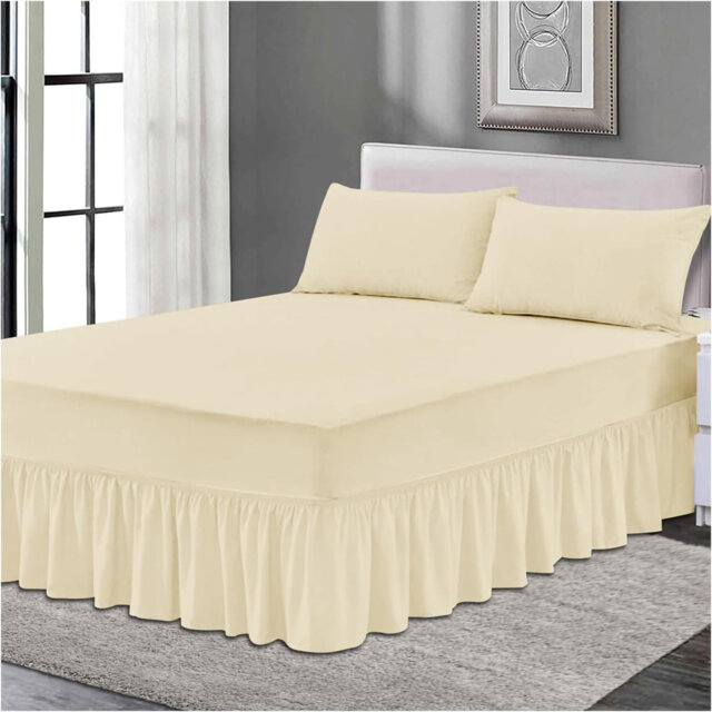 Premium Cotton Blend Plain Dyed Valance Sheet - Soft Durable and Breathable Luxury Bed Sheet for Ultimate Comfort