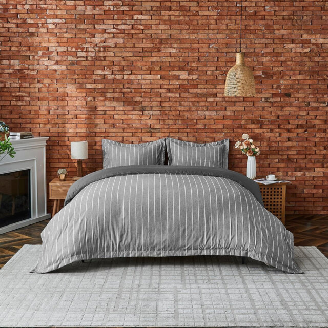 Polyester Striped Duvet Cover Set