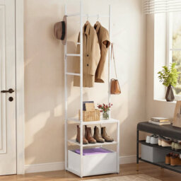 Industrial Entryway Coat Rack with Drawer & 2 Shelves