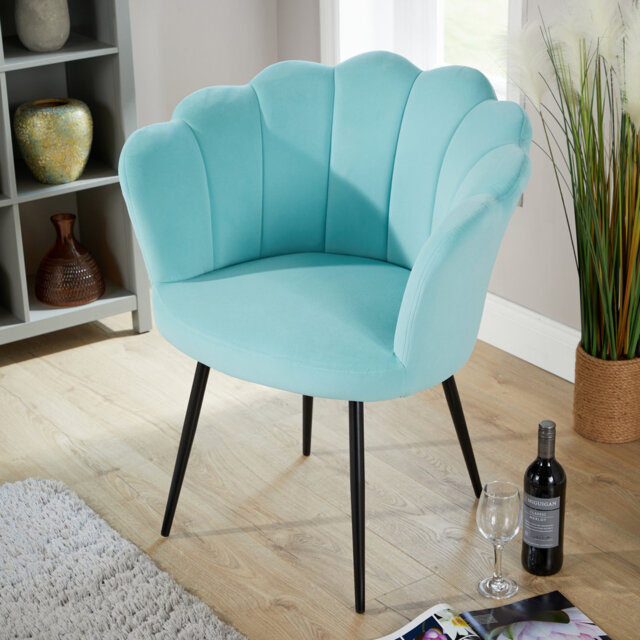 Afifah Scallop Barrel Occasional Accent Chair