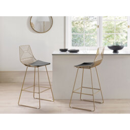 Anjail Upholstered Counter Stool with Metal Frame