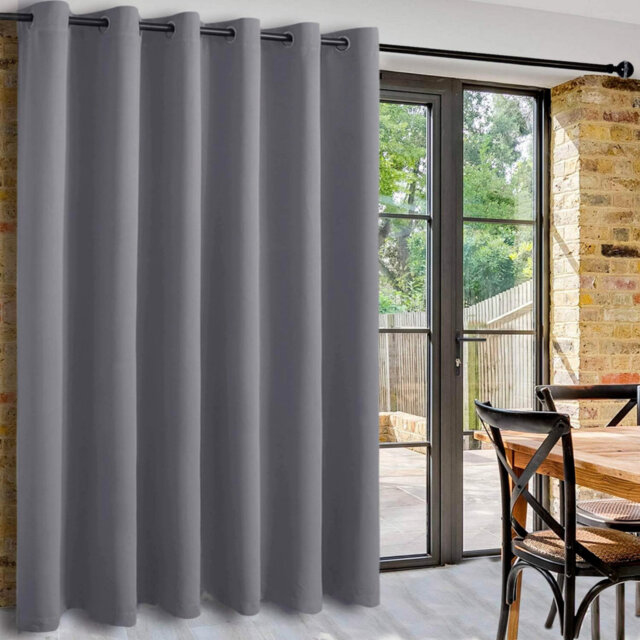 Blackout Curtains Extra Wide Curtains,Room Divider Curtain Thermal Curtains 1 Panel,Grey, 100 x 84 inch