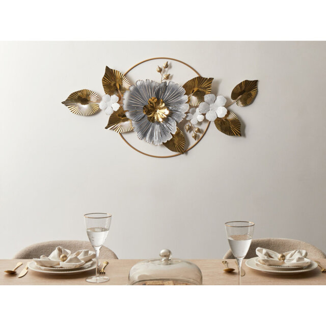 Wall Decor Flower TERBIUM Metal 56 cm Gold