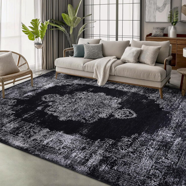 Non Slip Area Rugs Machine Washable Carpet Pad Entryway Rug Low Pile Modern Mat For Bedroom - 1319
