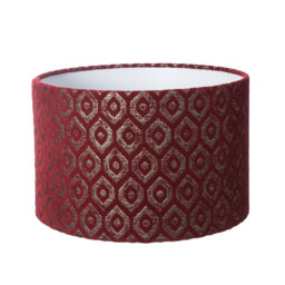 Velvet Drum Lamp Shade ( Screw On ) in Red