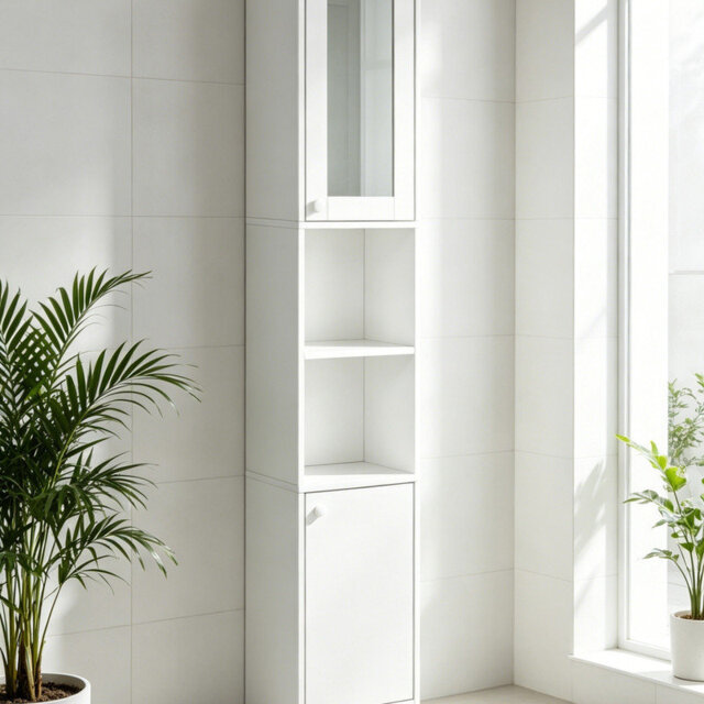 MDF / Particle Board Freestanding Linen Cabinet