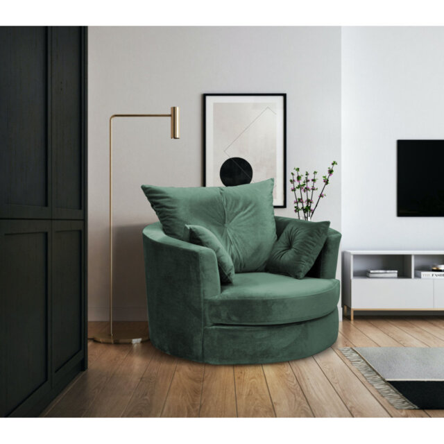 Bilbo Upholstered Swivel Barrel Chair