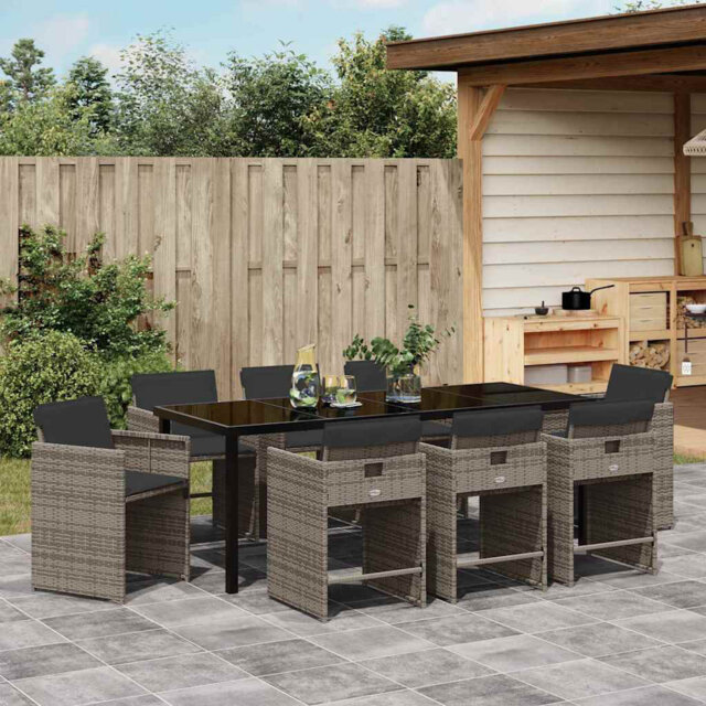 Garden Dining Set Poly Rattan Outdoor Furniture Patio Terrace Modern