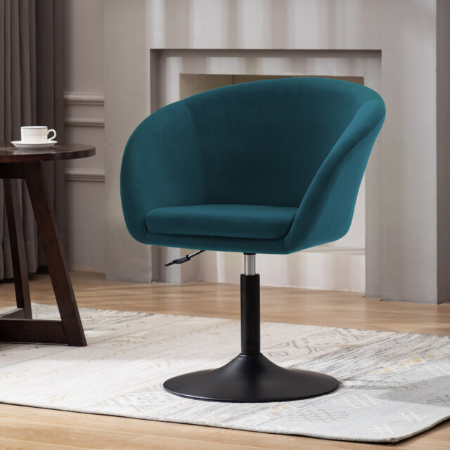Velvet Swivel Barrel Chair