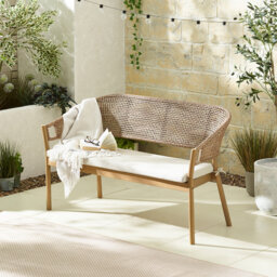 Amanzhan Outdoor Solid Wood 2 Seater Garden Bench - Modern Garden Patio
