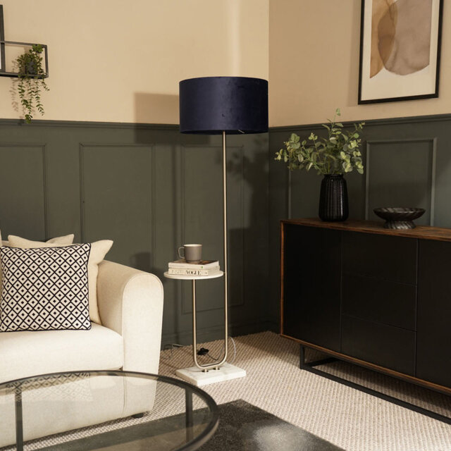 Replogle Matte Tray Table Floor Lamp Set