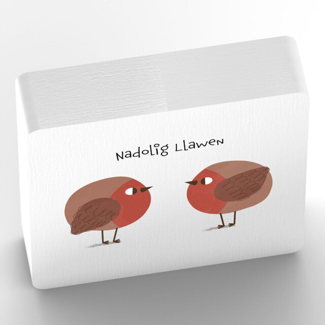 Niviarsiaq Robin Nadolig Llawen Box Sign