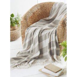 Recycled Diamond Throw Plain Weave / Muslin Throw Blanket