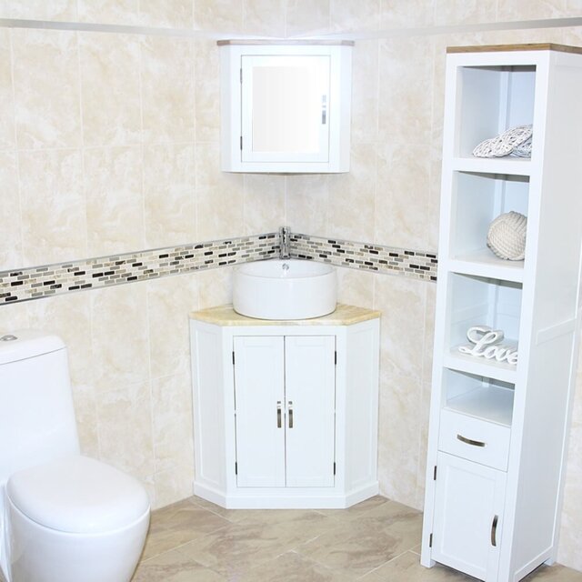Ancelin 550mm Single Bathroom Vanity with Vessel Stone Basin
