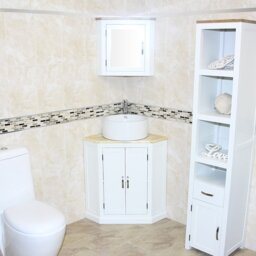 Ancelin 550mm Single Bathroom Vanity with Vessel Stone Basin