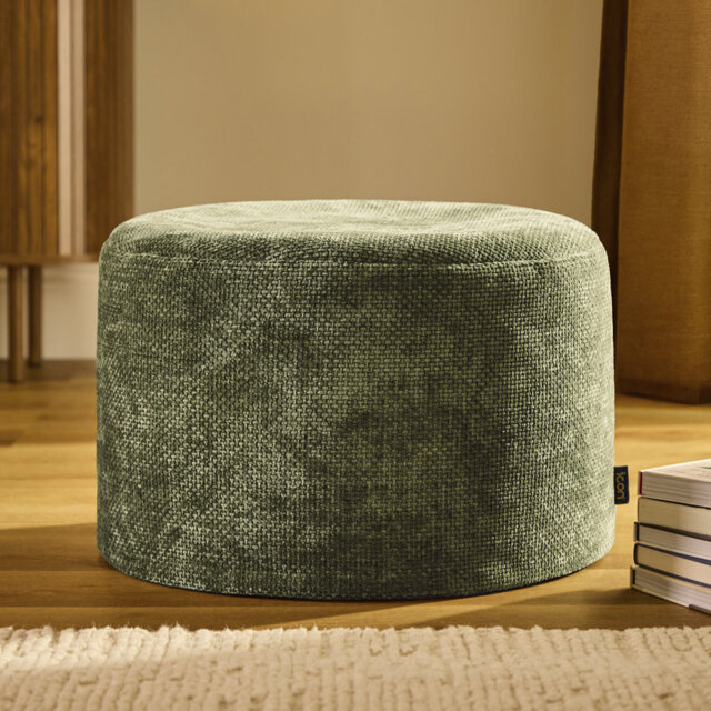 55cm Wide Round No Pattern Pouffe Ottoman