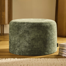 55cm Wide Round No Pattern Pouffe Ottoman