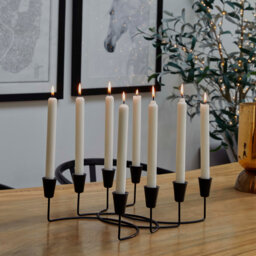 Ivyline 8 Piece Circular Candle Holder Metal Tabletop Candelabra
