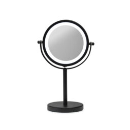 Croydex Black Steel Round Illuminated Cosmetic Mirror
