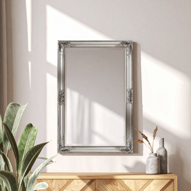 Charlemagne Solid Wood Flat Wall Mirror