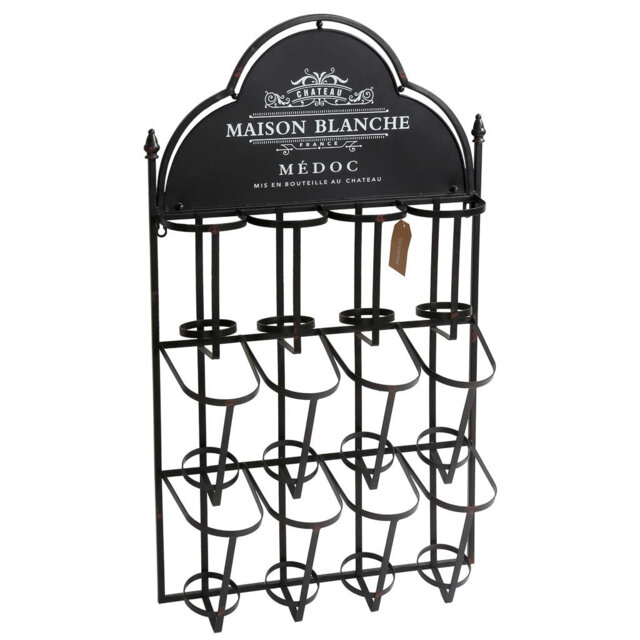 Lecuyer Wall Mounted Wine Bottle Rack Black