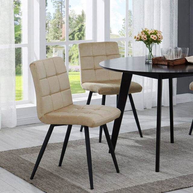 Leann Tufted Velvet Upholstered Back Side Chair