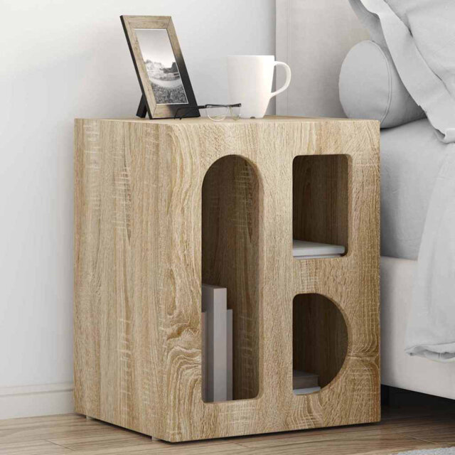 Bedside Table Engineered Wood Nightstand Small Bedroom Furniture Side