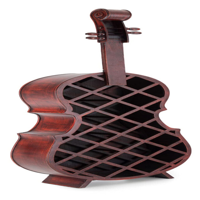 Wine rack for 21 bottles - vintage look wooden wine rack