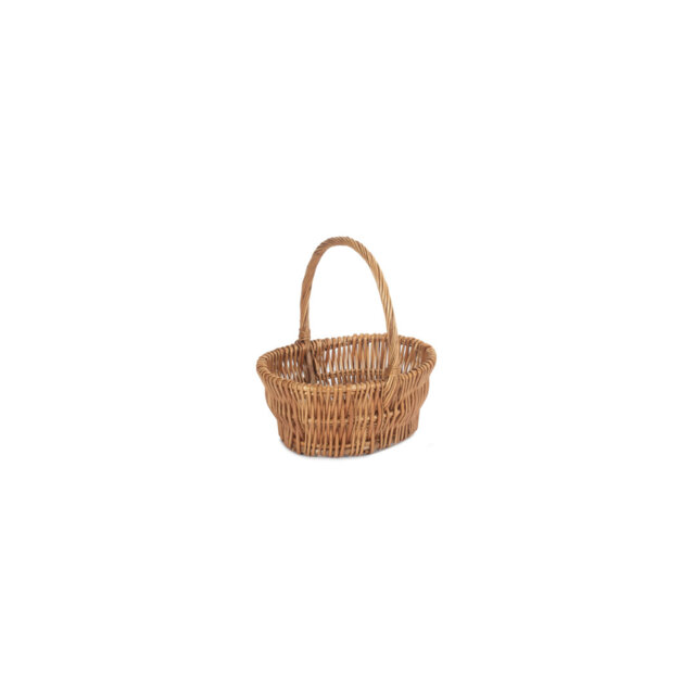 Double Steamed Vertical Weave Wicker Shopper Basket Small sized