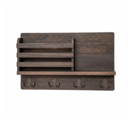 Wood Wall Organizer with Key Hooks