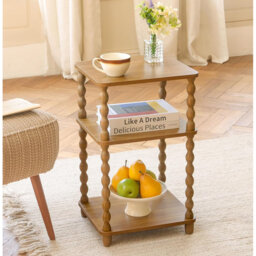 Small 3-Tier Open Shelf Side Table - White (Bedside/Living Room/Bedroom/Office Small Spaces)