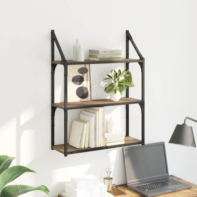 Vidaxl Wall Shelf Artisan Oak 80 X 21 X 78.5 Cm Engineered Wood
