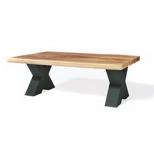 Andralyn Solid Wood Top Metal Base Executive Desk