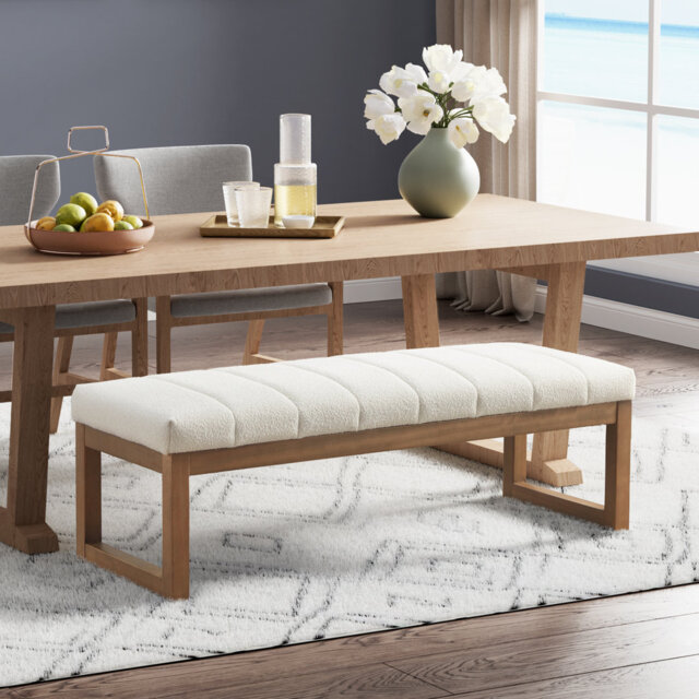 Boucle Upholstered Bench