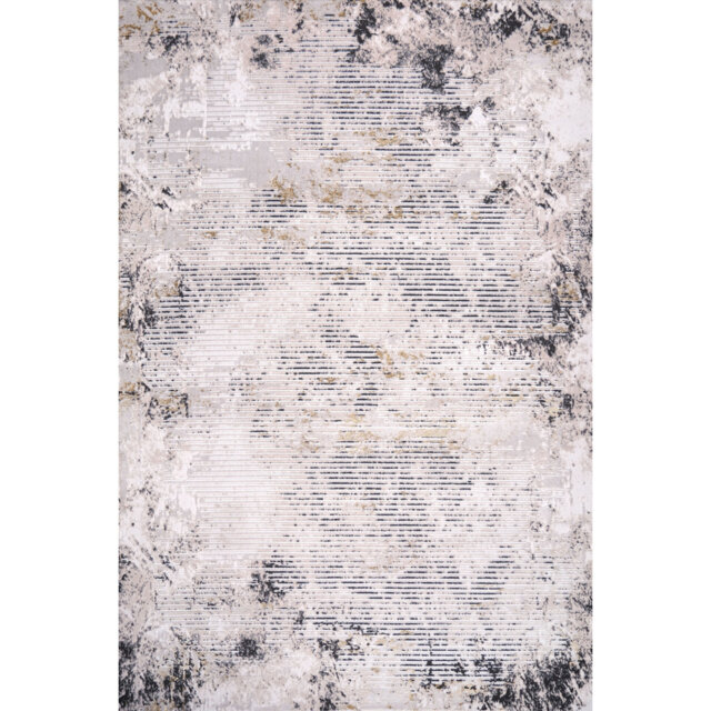 Ruby Weathered Lines Beige Gold Abstract Area Rug