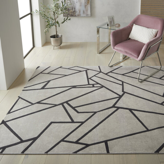 Bal Machine Woven Light Grey Anthracite Rug