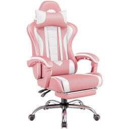 Metro Lane Adjustable Reclining Ergonomic Faux Leather Swiveling PC & Racing Game Chair with Footrest