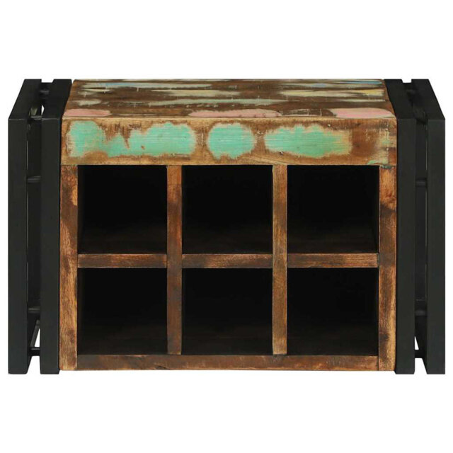 Wine Rack Brown And Black 46 X 35 X 27.5 Cm Solid Acacia Wood