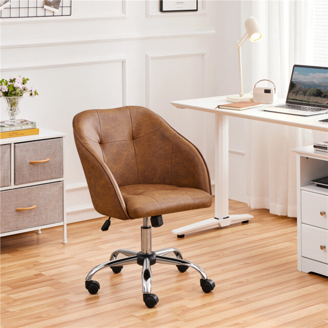 Ergonomic Desk Chair，Adjustable 360° Swivel Boucle Chair  for Home and Office use