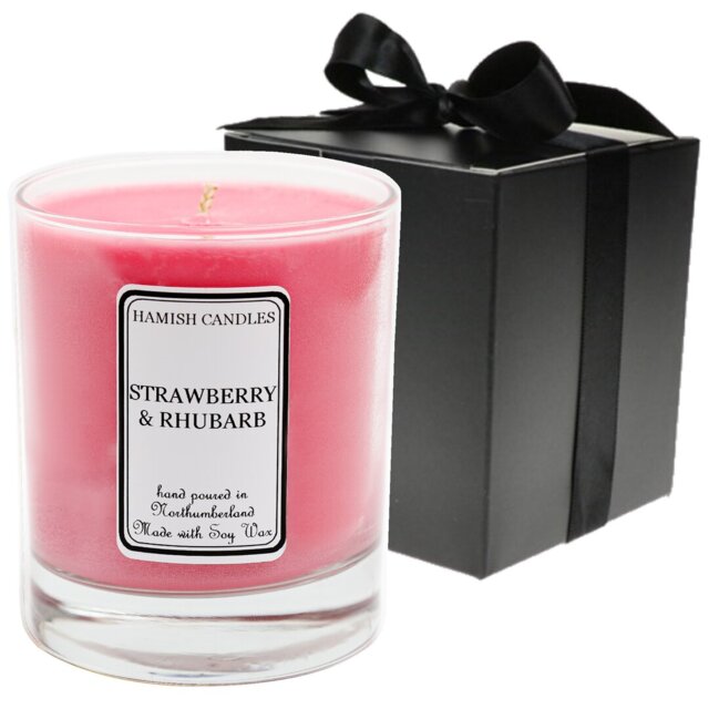 Soy Wax Strawberry & Rhubarb Scented Jar Candle