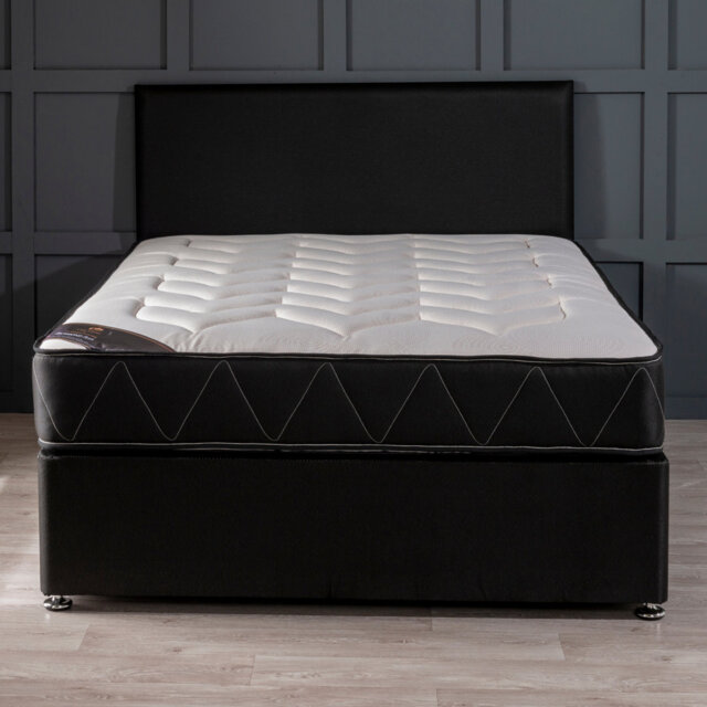 Myer Adams Essential Hybrid Memory Foam Spring Mattress, 21CM / 8.5 INCH Deep, Elegant Black Border, Soft-Med Feel.