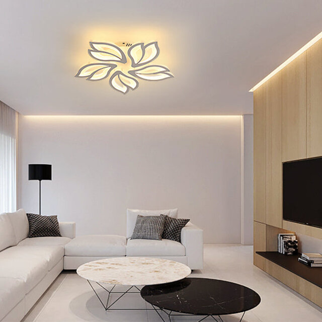Hyslop Dimmable 5-Light 55cm LED Integrated Semi Flush Mount with Remote Control