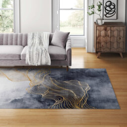 Borealis Flatweave Gold/Blue/White Rug