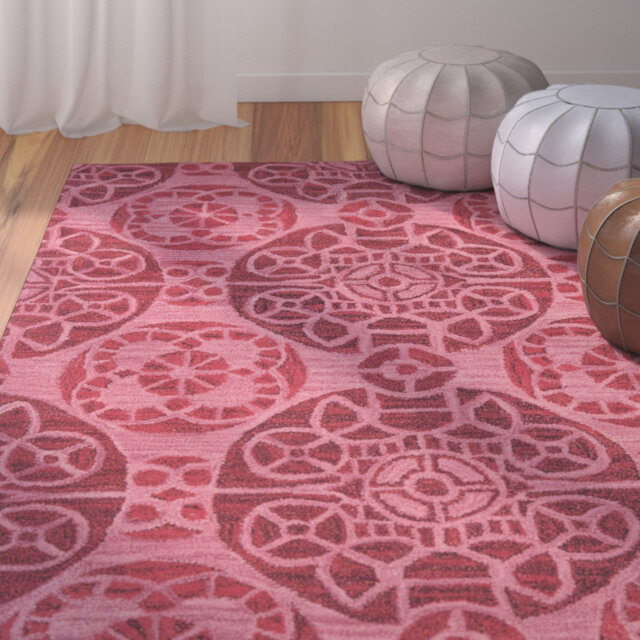 Mclean Wool Hand-Tufted Red Area Rug