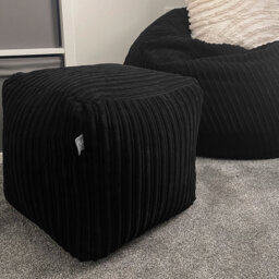 rucomfy Beanbags Corduroy Cube Footstool Bean Bag. Home Decor Accessories for Living Room, Lounge and Bedroom. Modern Furniture Square Pouffe. Machine