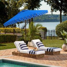 Outdoor Uv Resistant Elegant Valance Manual Tilt Umbrella
