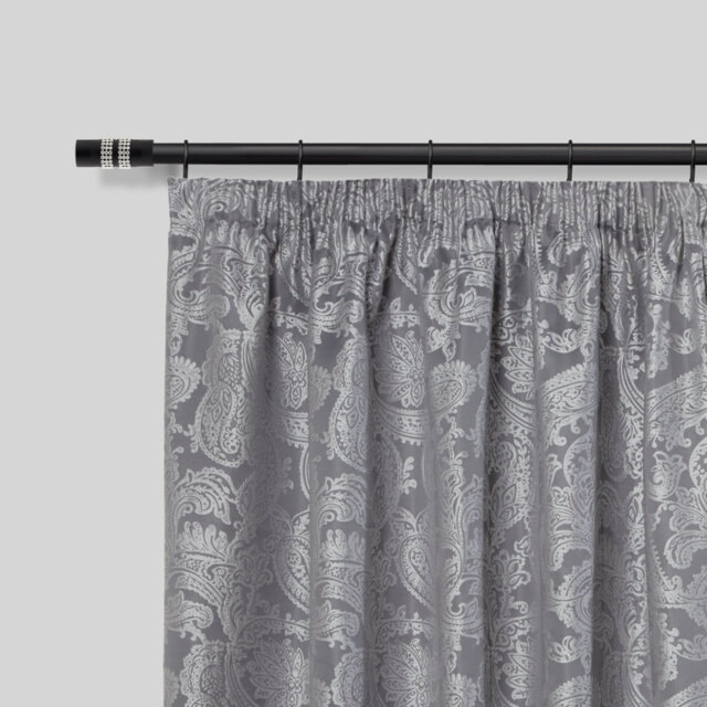 Diamante Chrome Stainless Steel Adjustable 120cm to 210cm 2cm Single Curtain Pole