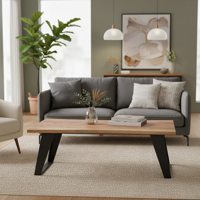 Surax Acacia Wood Coffee Table