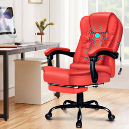 Office Chair Massage Executive Recliner Footrest Swivel Gaming